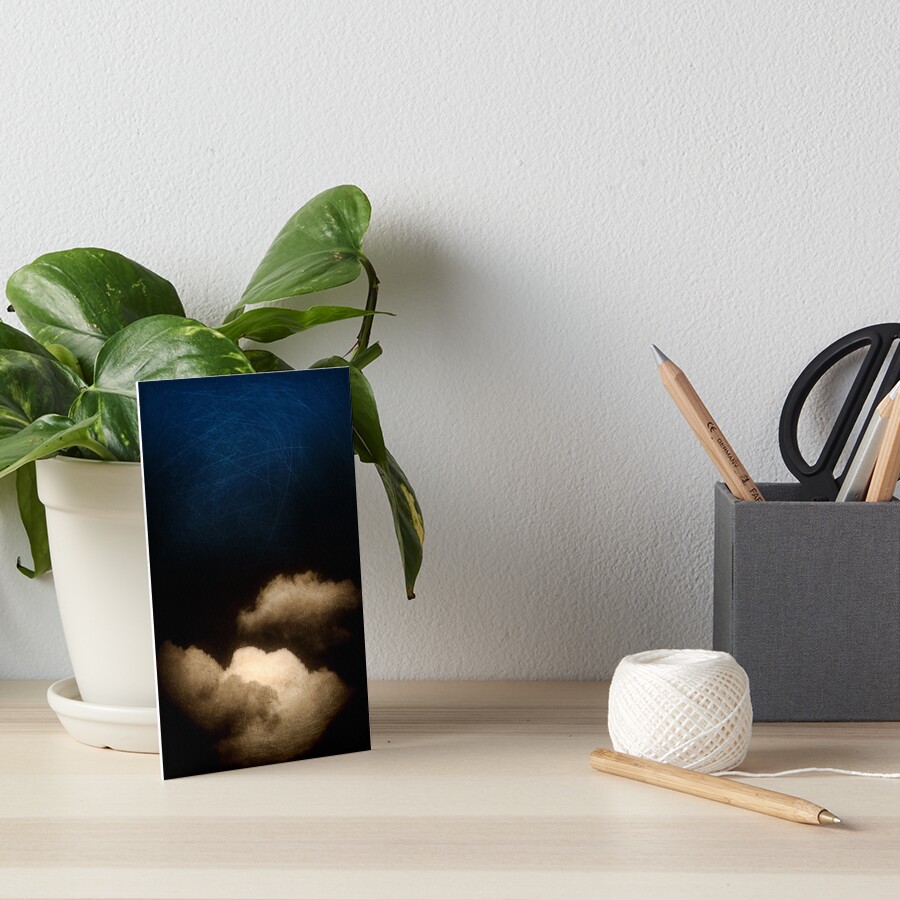 Clouds in a scratched darkness Art Board Print