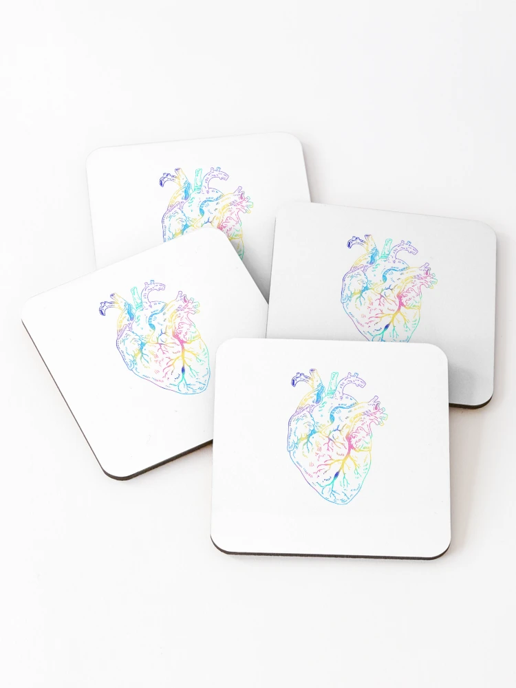 Thumbnail 1 of 5, Coasters (Set of 4), Heart Colorfull designed and sold by Childish by Design.