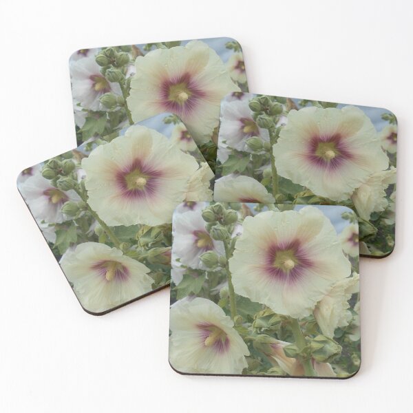 Item preview, Pale Apricot Hollyhocks (althaea rosea) designed and sold by Floral-Art.