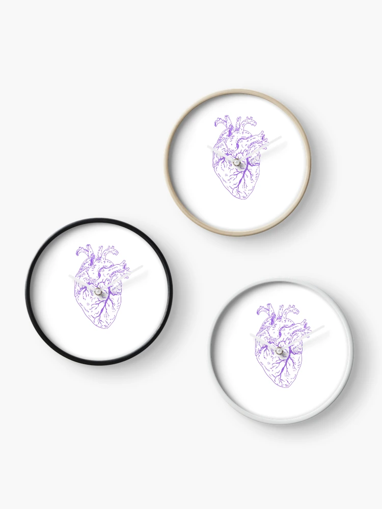 Thumbnail 3 of 4, Clock, Heart purple designed and sold by Childish by Design.