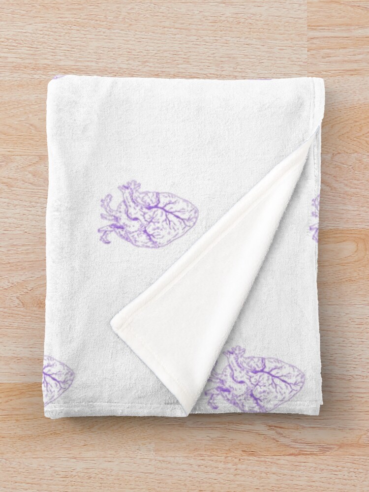 Thumbnail 3 of 6, Throw Blanket, Heart purple designed and sold by RNASstuff.
