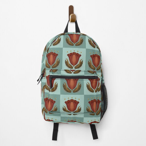 Item preview, Checkered Burgundy and Teal Pattern Fall Folk Art Florals designed and sold by Lavender Mint Graphics.