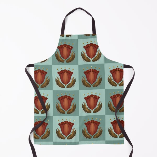 Item preview, Checkered Burgundy and Teal Pattern Fall Folk Art Florals designed and sold by Lavender Mint Graphics.