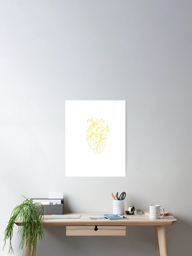 Thumbnail 2 of 3, Poster, Heart yellow designed and sold by Childish by Design.