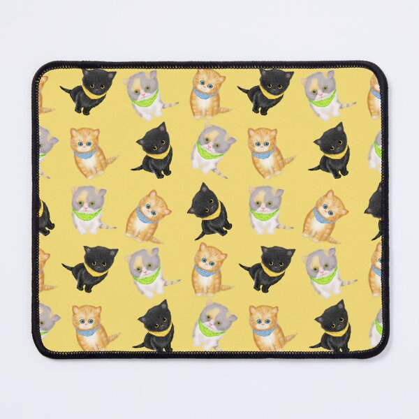 Artikelvorschau, Nette Kätzchen, die Bandanas auf einem goldenen Hintergrund tragen entworfen und verkauft von LeopardyNonsense.