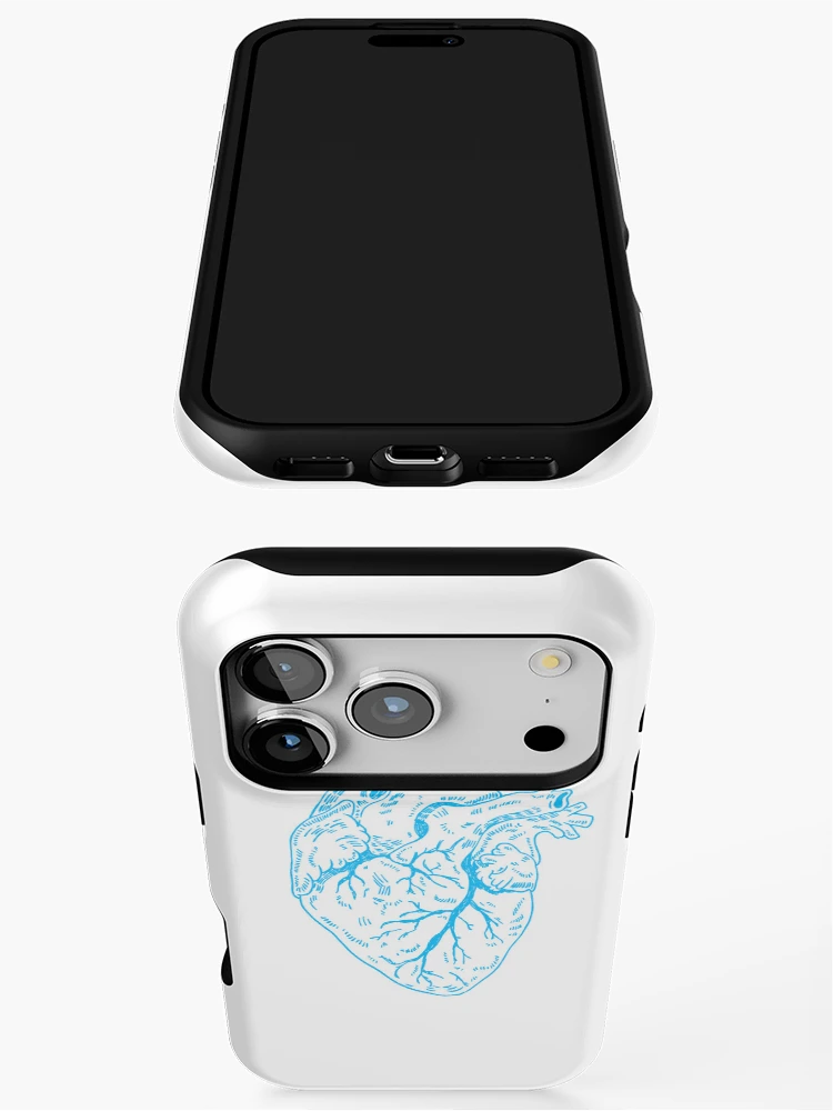 Thumbnail 3 of 4, iPhone Case, Heart Blue designed and sold by Childish by Design.