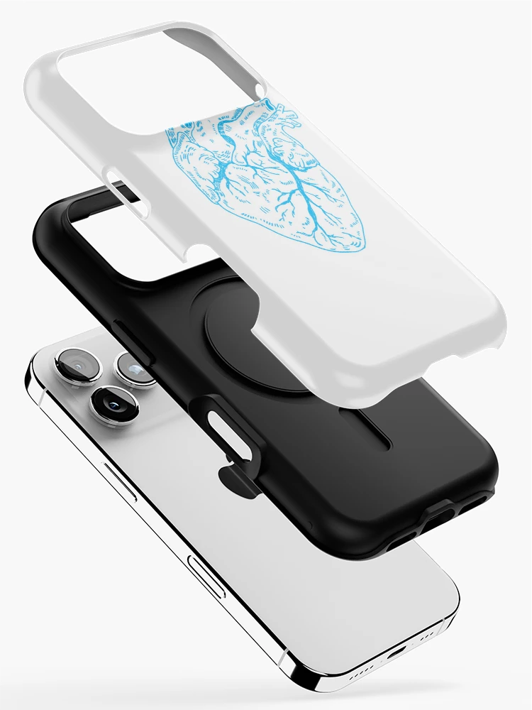 Thumbnail 2 of 4, iPhone Case, Heart Blue designed and sold by Childish by Design.
