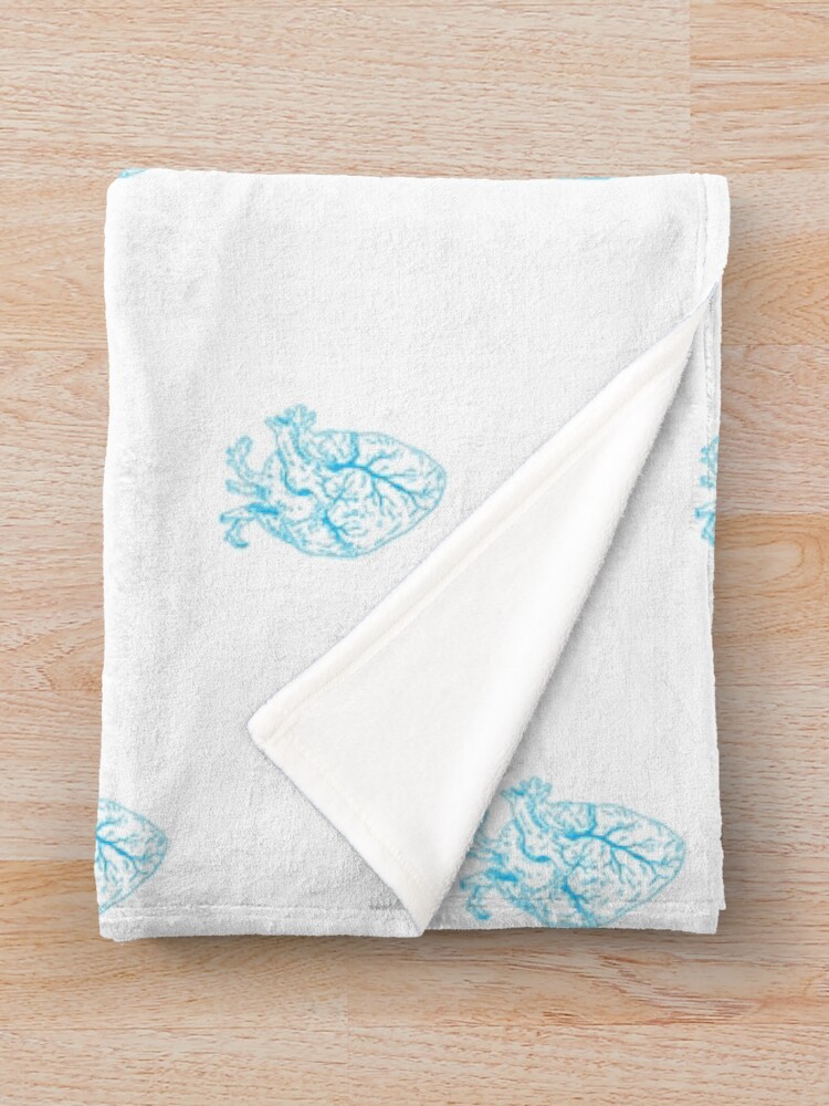 Thumbnail 3 of 6, Throw Blanket, Heart Blue designed and sold by RNASstuff.