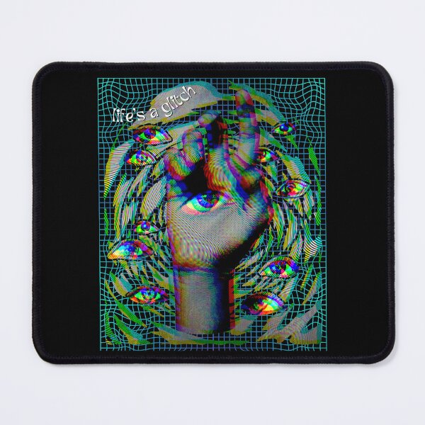 Item preview, Retro Neon Psychedelic Glitchy Vaporwave Emo Hand Eyeball Collage Trippy Collage 80s 90s Y2K Aesthetic Art designed and sold by Cymphonyskar.