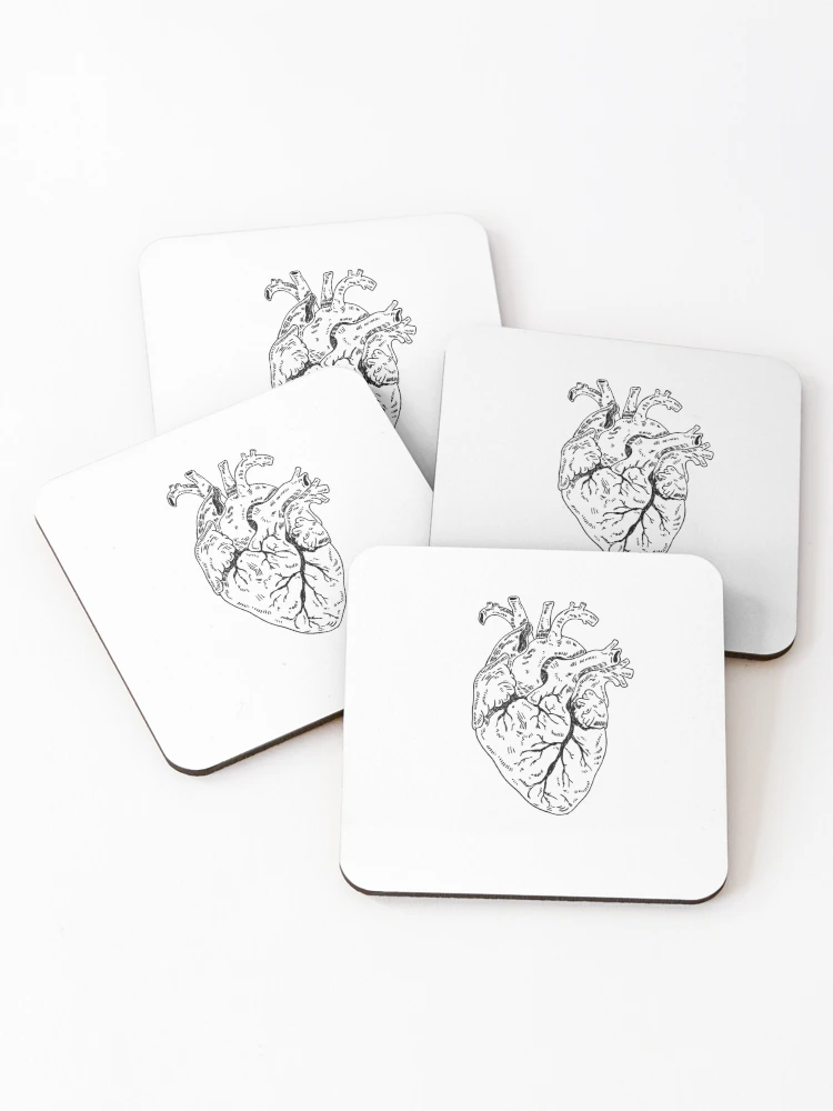 Thumbnail 1 of 5, Coasters (Set of 4), Heart designed and sold by Childish by Design.
