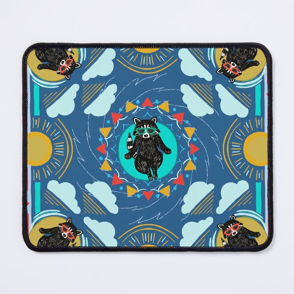 Item preview, Fondo Azul Mapaches Relajante Río Tubería designed and sold by RDevane.