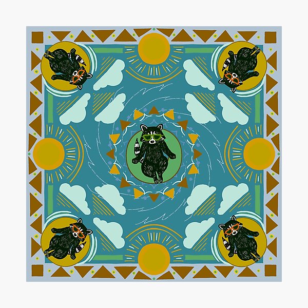 Item preview, Tubos relajantes en el río Earthtone Raccoons designed and sold by RDevane.