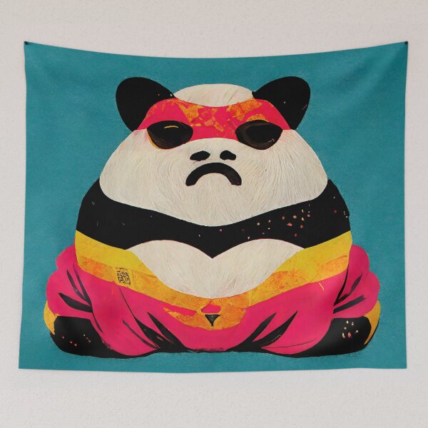 Item preview, Sumo Panda Pop Art 8 designed and sold by AiBroughtToLife.