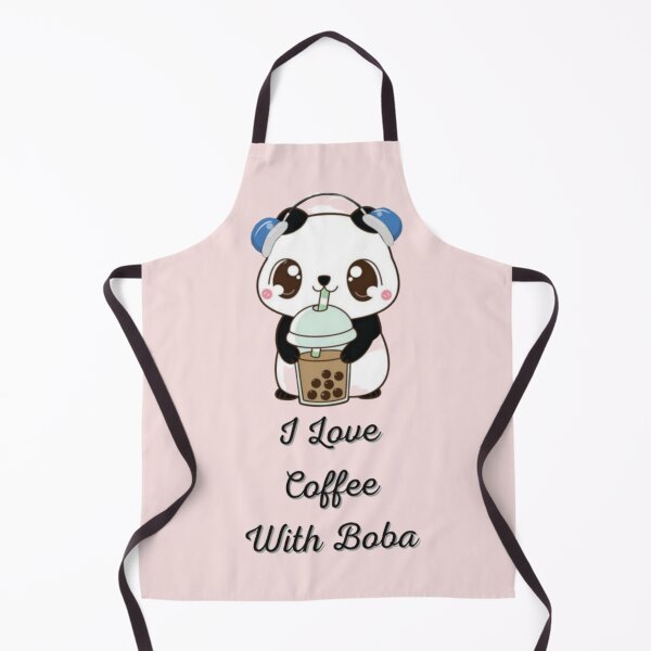 Item preview, Panda Drawing I Love Coffee With Boba designed and sold by FunStrawberry.