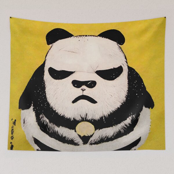 Item preview, Sumo Panda Pop Art 9 designed and sold by AiBroughtToLife.