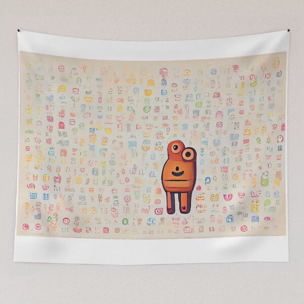 Item preview, Imaginary wall of emoji emoticons  - Created by Artificial Intelligence designed and sold by Created-by-AI.