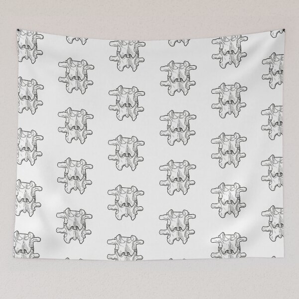 Item preview, Line Art Lumbar Vertebrae | Skeletal Anatomy | Minimalist Illustration designed and sold by Karli Mogen.