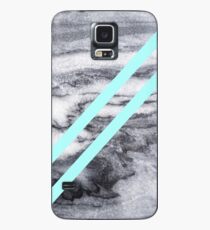 Schwarzer Marmor und Teal Geometric Hülle & Klebefolie für Samsung Galaxy