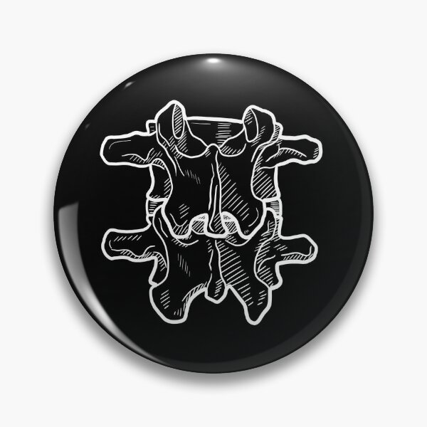 Item preview, Line Art Lumbar Vertebrae | Skeletal Anatomy | Minimalist Illustration (on black) designed and sold by Karli Mogen.