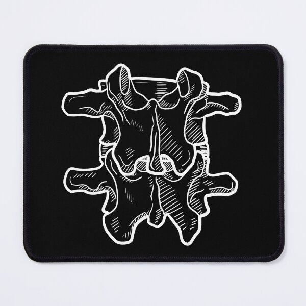 Item preview, Line Art Lumbar Vertebrae | Skeletal Anatomy | Minimalist Illustration (on black) designed and sold by Karli Mogen.
