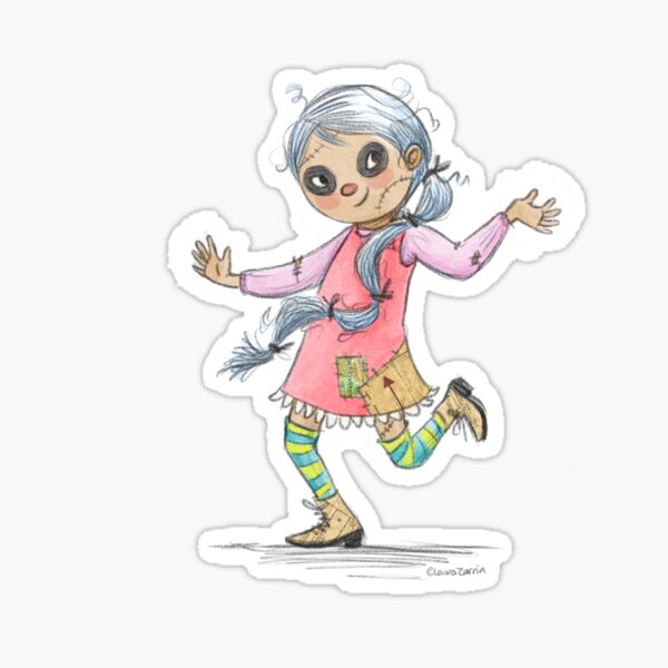 Cute Halloween Zombie Sticker, Magnet, Fashion Zombie Girl, Lily Sticker