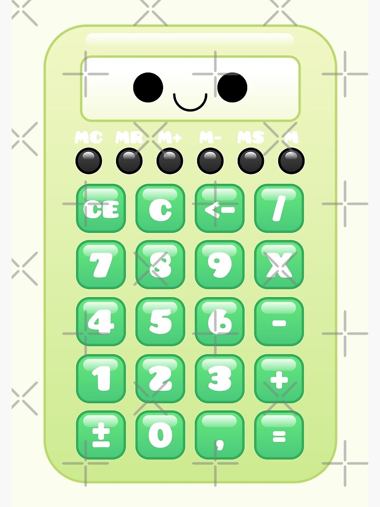 Kawaii Calculator Art Board Print for Sale by kawaiilife