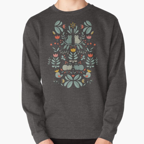 Swedish Folk Cats Pullover Sweatshirt
