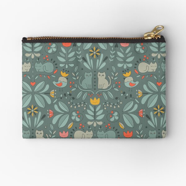 Swedish Folk Cats Zipper Pouch