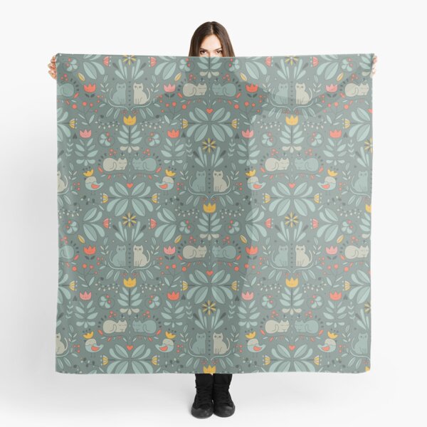 Swedish Folk Cats Scarf