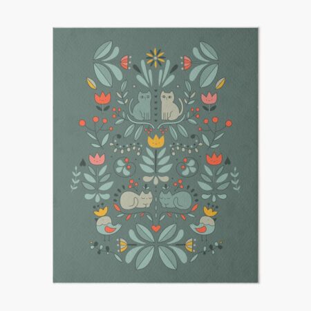 Swedish Folk Cats Art Board Print