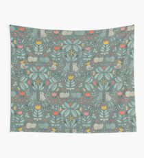 Swedish Folk Cats Wall Tapestry