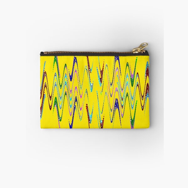 Item preview, Multicolored abstract spirals and waveform pattern on yellow background. designed and sold by IaroslavB.