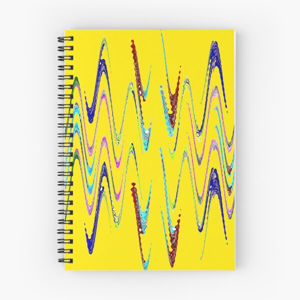 Item preview, Multicolored abstract spirals and waveform pattern on yellow background. designed and sold by IaroslavB.