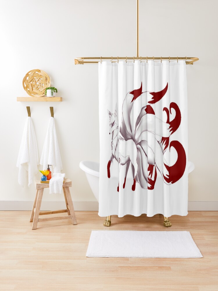 Kitsune nine tailed fox 狐 Shower Curtain for Sale by KyrillosVI