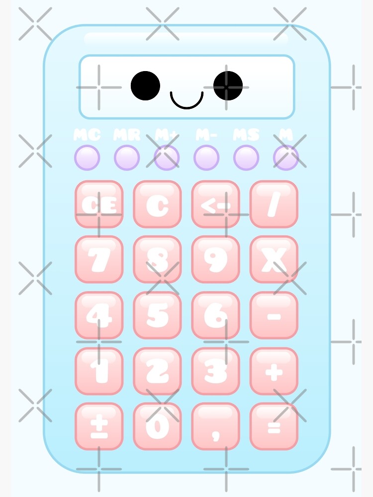 Kawaii Calculator Art Board Print for Sale by kawaiilife