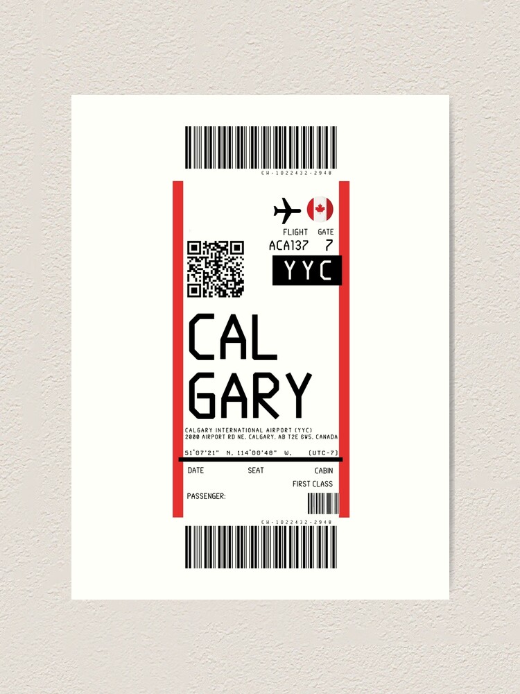 "Calgary International Airport (YYC) Boarding Pass rickrolled" Art