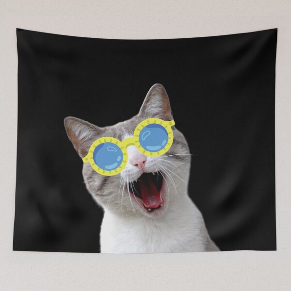 Item preview, Funny cute cat wearing glasses designed and sold by Cloofur.