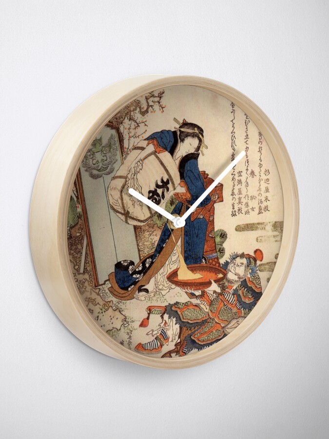 Alternate view of The Strong Oi Pouring Sake by Katsushika Hokusai Clock