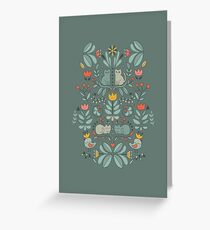 Swedish Folk Cats Greeting Card