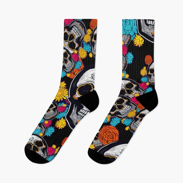 Item preview, Skull with Colorful Flowers Pattern designed and sold by nuel-art.