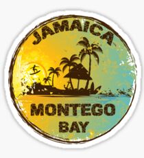 Retro Montego Bay Jamaica Art Design Sticker