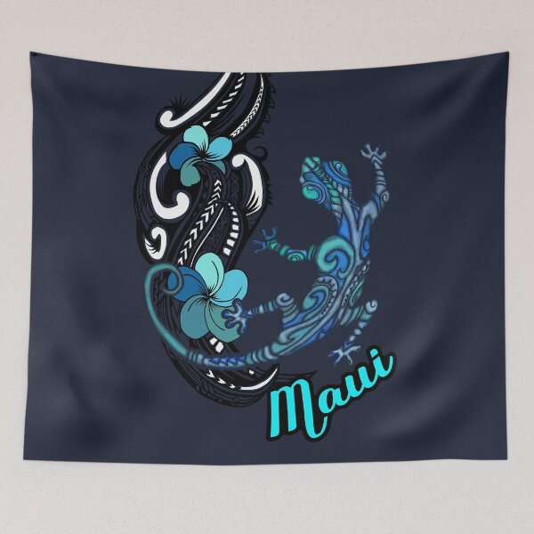 Item preview, Tiare Tribal Maui Floral And PAINTED Gecko 3409 designed and sold by sunnthreads.