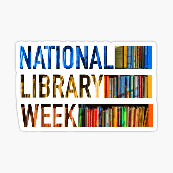"National Library Week modern " Sticker for Sale by Sentencity | Redbubble