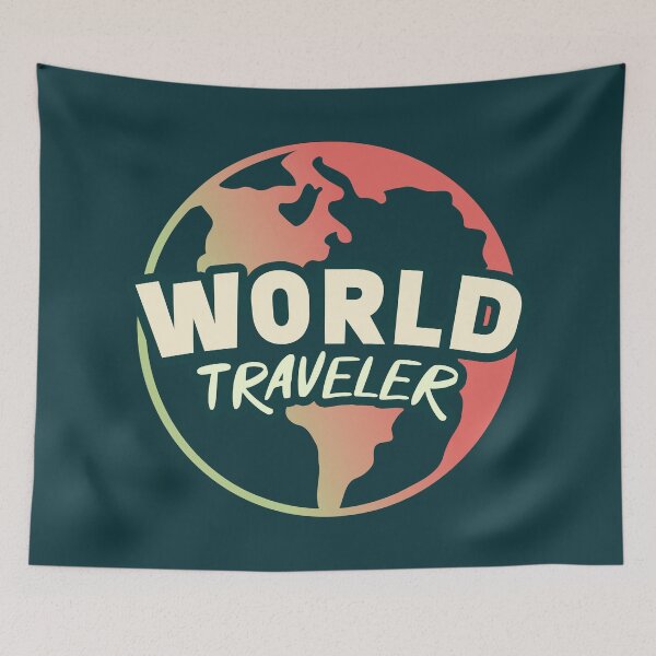 Item preview, World Traveler || Minimalist Planet Earth || Colorful World Map designed and sold by MadSwellDesigns.