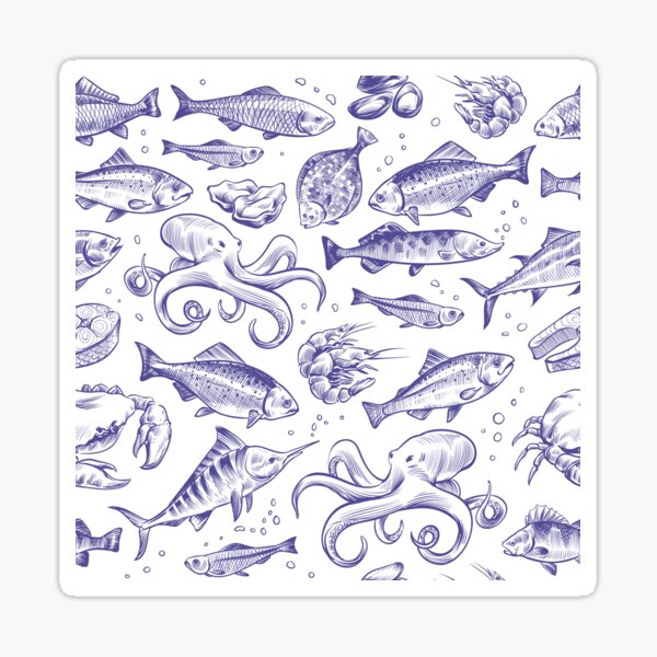 Item preview, Sealife pattern designed and sold by ElMediterraneo.