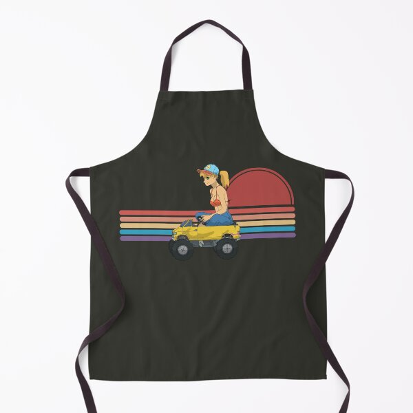 Item preview, Cute Girl WIth Cap Driving a Yellow Mini Car - Retro Sunset designed and sold by Chubuter.
