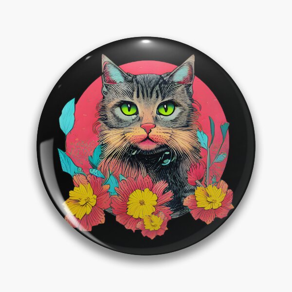 Item preview, Cat On Flowers Background designed and sold by nuel-art.