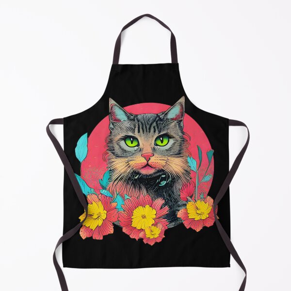 Item preview, Cat On Flowers Background designed and sold by nuel-art.