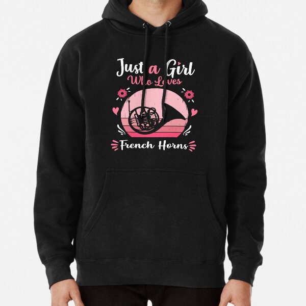 Artikel-Vorschau von Just A Girl Who Loves French Horns Pink Retro Vintage gift idea, designt und verkauft von HN-ART.