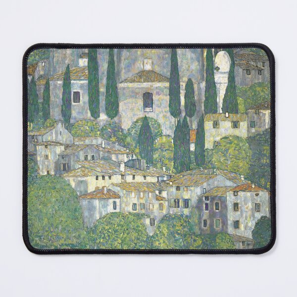 Item preview, Gustav Klimt Austrian painter Church In Cassone – Landscape With Cypresses designed and sold by TeeARTHY.